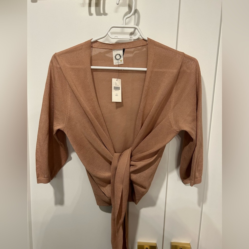 NWT ANTHROPOLOGIE AKEMI & KIM Sheer Sweater One Size Nude Colour